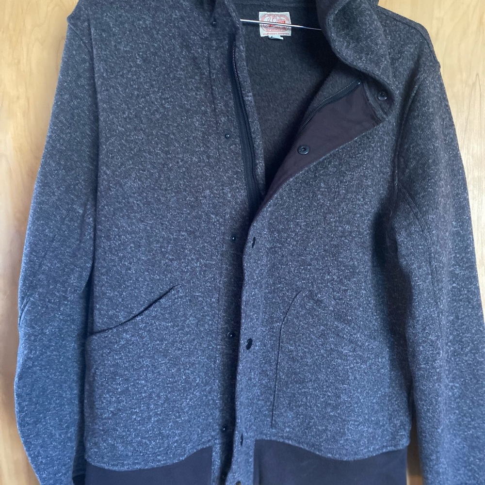 J Crew full zip and button down fleece hoodie, only worn a few times
